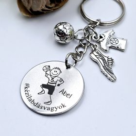 Ajándék kézilabdásnak - kulcstartó grafikával, kézilabdás ajándék 