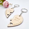 Fa páros kulcstartó egyedi nevekkel, ajándék szerelmeseknek Valentin-napra 