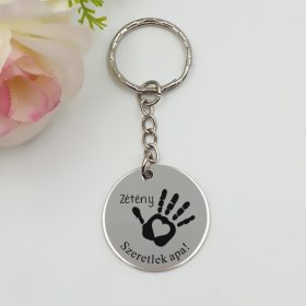   "Kis tenyerem" - kulcstartó 1 gyermek nevével gravírozva