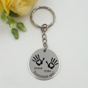   "Kis tenyerem" - kulcstartó 2 gyermek nevével gravírozva	