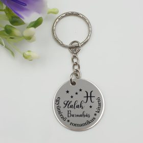   Horoszkóp kulcstartó saját névvel gravírozva - HALAK (02.20.-03.20.) 