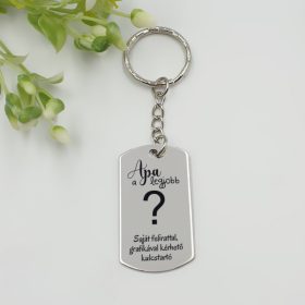   Kulcstartó saját "Apa a legjobb" felirattal, egyedi nevekkel