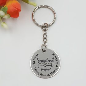 Ajándék nagyapának, kulcstartó "Szeretünk Papa!" felirattal	