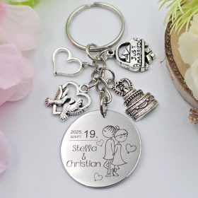 Kulcstartó esküvőre 4. (Gravírozott kulcstartó nemesacél)