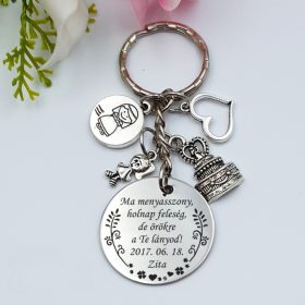   Kulcstartó esküvőre - köszönetajándék a menyasszonytól szüleinek 