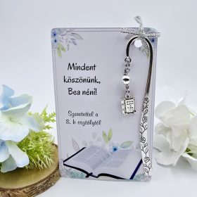 Ballagási könyvjelző magyartanároknak, ajándék magyar tanárnak 