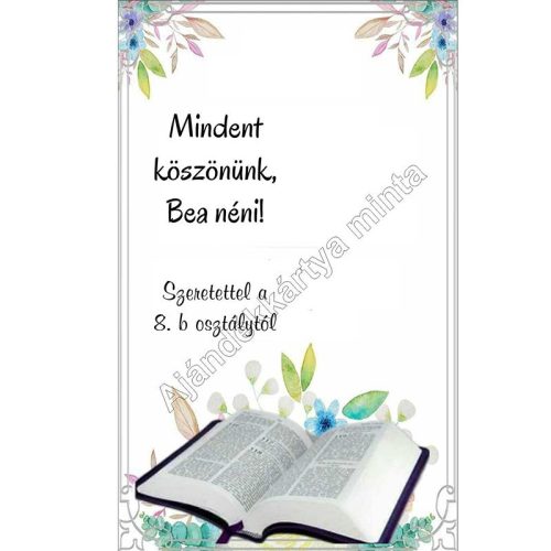 Ballagási könyvjelző magyartanároknak, ajándék magyar tanárnak 