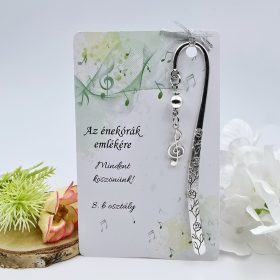 Ballagási könyvjelző énektanároknak, ajándék ének tanárnak 