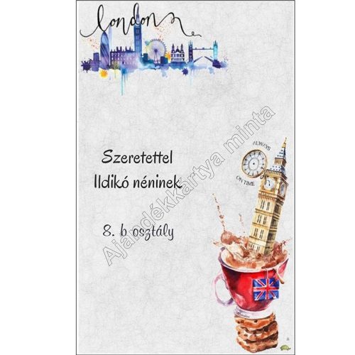 Ballagási könyvjelző angoltanároknak, ajándék angol tanárnak 