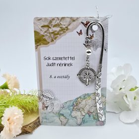 Ballagási könyvjelző földrajztanároknak, ajándék földrajz tanárnak 