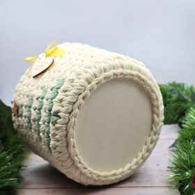 Horgolt tárolókosár egyedi felirattal (128) 