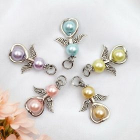 5 db teklagyöngy angyalka charm - pillecukor