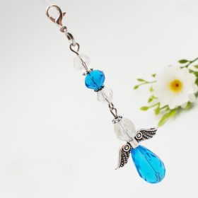   Angyalka dísz delfinkapoccsal - csillogó csiszolt üveggyöngyből