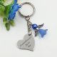 Kulcstartó sötétkék akril angyalkával egyedi felirattal 