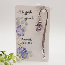   Angyalkás könyvjelző ajándékkártyán - A legjobb Anyának