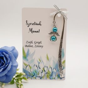 Angyalkás könyvjelző, ajándék nagymamának - Az unokák Isten ajándékai...