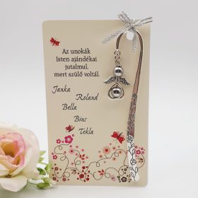   Angyalkás könyvjelző, ajándék nagymamának - Az unokák Isten ajándékai...