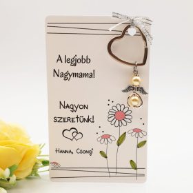 Ajándék a legjobb Nagymamának! - Angyalkás kulcstartó