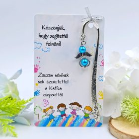 Ajándék óvó néninek, ajándék óvónőnek, Angyalkás könyvjelző ajándékkártyán