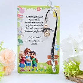 Ajándék óvó néninek, ajándék óvónőnek, Angyalkás könyvjelző ajándékkártyán