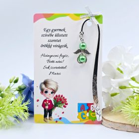 Ajándék óvó néninek, ajándék óvónőnek, Angyalkás könyvjelző ajándékkártyán