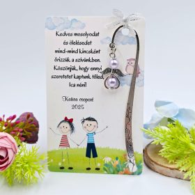 Ajándék óvó néninek, ajándék óvónőnek, Angyalkás könyvjelző ajándékkártyán