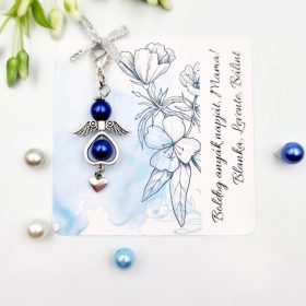 Ajándék anyák napjára, angyalkás dísz ajándékkártyán 