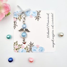 Ajándék anyák napjára, angyalkás dísz ajándékkártyán 