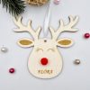 Gravírozott fa karácsonyfadísz egyedi névvel, Rudolf 2. (10 cm)