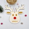 Gravírozott fa karácsonyfadísz egyedi névvel, Rudolf 2. (10 cm)