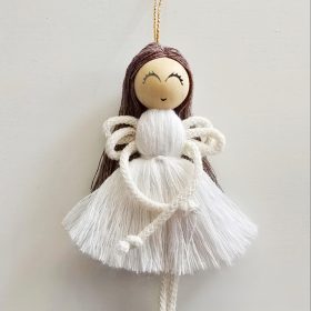 Makramé angyalka, karácsonyfadísz (Kb. 16 cm)