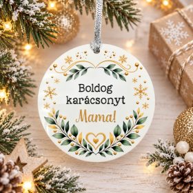 Egyedi neves karácsonyfadísz – szív vagy kör