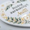 Egyedi neves karácsonyfadísz – szív vagy kör