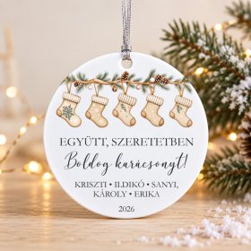 Egyedi családi karácsonyfadísz nevekkel