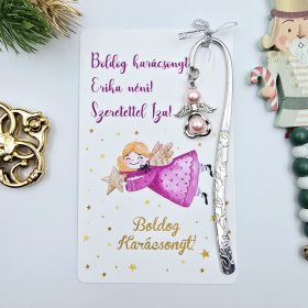 Angyalkás könyvjelző karácsonyi ajándékkártyán - 2.