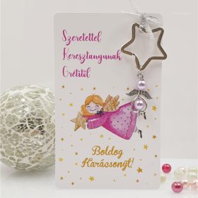   Angyalkás csillag kulcstartó karácsonyi ajándékkártyán - 2.