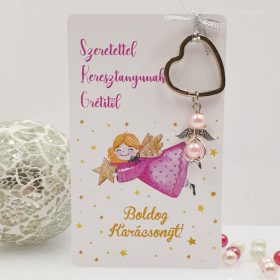   Angyalkás szív kulcstartó karácsonyi ajándékkártyán - 2.