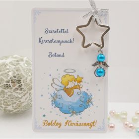   Angyalkás csillag kulcstartó karácsonyi ajándékkártyán - 3.