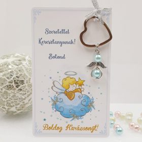   Angyalkás szív kulcstartó karácsonyi ajándékkártyán - 3.