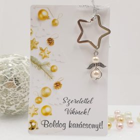   Angyalkás csillag kulcstartó karácsonyi ajándékkártyán - 4.