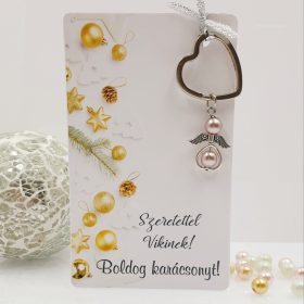   Angyalkás szív kulcstartó karácsonyi ajándékkártyán - 4.