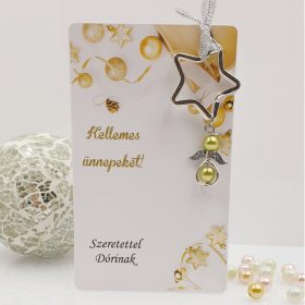   Angyalkás csillag kulcstartó karácsonyi ajándékkártyán - 5.