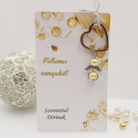   Angyalkás szív kulcstartó karácsonyi ajándékkártyán - 5.