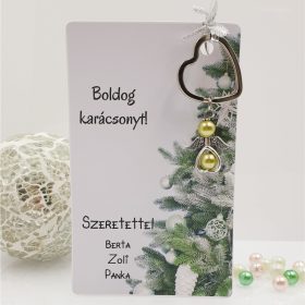   Angyalkás szív kulcstartó karácsonyi ajándékkártyán - 6.