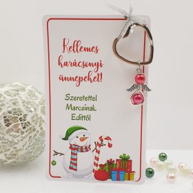   Angyalkás szív kulcstartó karácsonyi ajándékkártyán - 8.