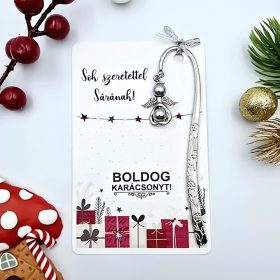 Angyalkás könyvjelző karácsonyi ajándékkártyán - 10.