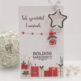   Angyalkás csillag kulcstartó karácsonyi ajándékkártyán - 10.
