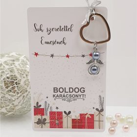   Angyalkás szív kulcstartó karácsonyi ajándékkártyán - 10.