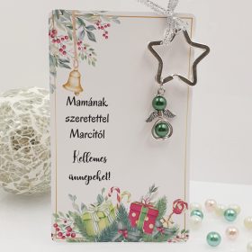   Angyalkás csillag kulcstartó karácsonyi ajándékkártyán - 12.