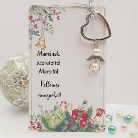   Angyalkás szív kulcstartó karácsonyi ajándékkártyán - 12.